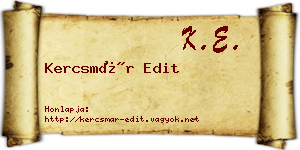 Kercsmár Edit névjegykártya
